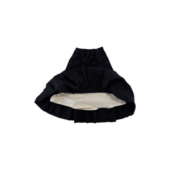 TAMBERE - FLORAL PRINT LONG SKIRT - 100%COTTON - BLACK/PURPLE - Picture 4 of 6